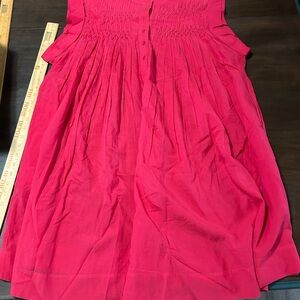 Madewell Vibrant Pink Smocked Midi Dress